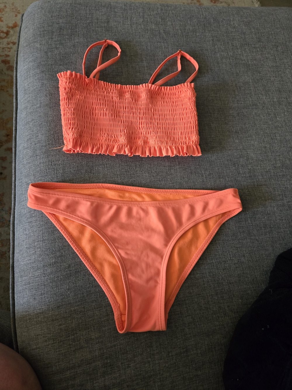 Cabana Del Sol - Neon Orange Smocked Bikini - Small
